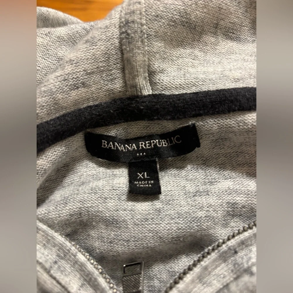 Banana Republic Gray Zip-Up Men's Sweater